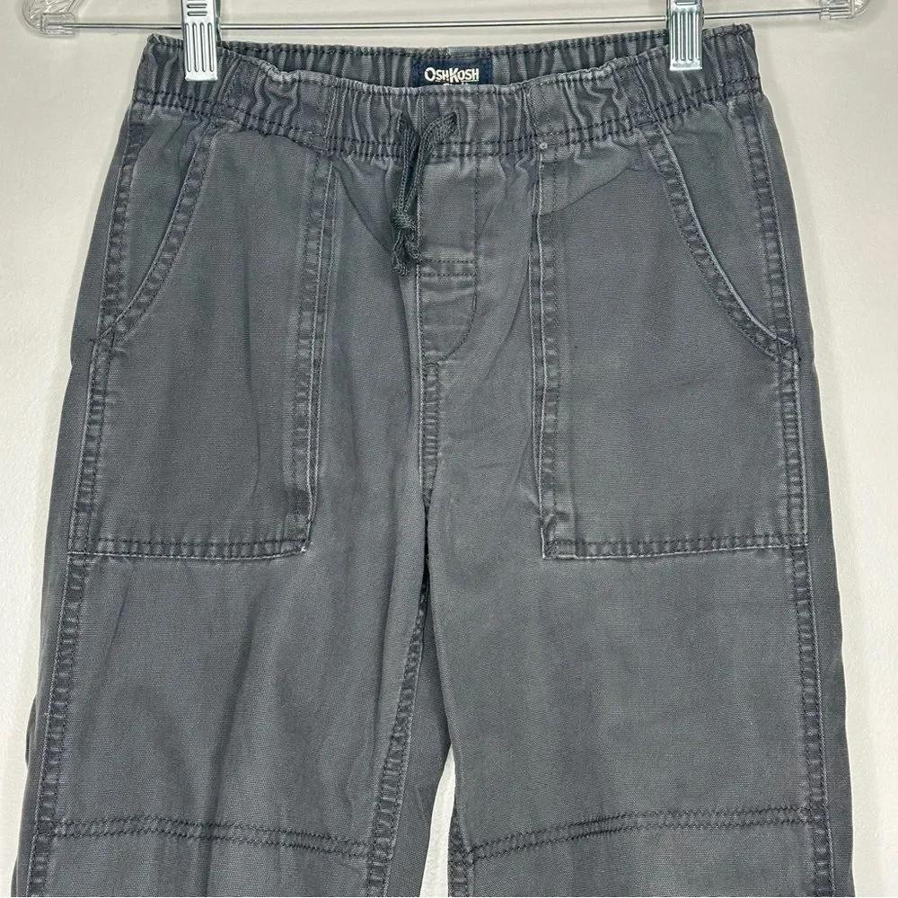 OshKosh B'gosh Boys Kids Gray 100%‎ cotton drawstring Pants